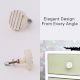 Round Oval White Stone Golden Line Cabinet Knobs