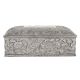 Storage Box Floral Engraved In White Metal
