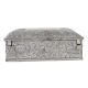 Storage Box Floral Engraved In White Metal