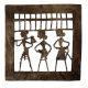 Decorative Dhokra Art Hanging A Farmer With Two Tribal Ladies