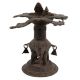 Brass Oil Lamp From Orissa Work Bird Figurines
