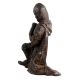 Brass Statue Kneeling Down European Warrior With Sword