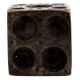 Old Brass Six Sided Dice Paper Weight