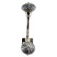 Blue Decorative Crackle Ceramic Silver Iron Hook
