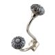 Blue Wheel Crackle Ceramic Silver Iron Hook