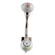 Mixed Floral Crackle Ceramic Silver Iron Hook