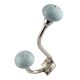 Turquoise Cream Crackle Silver Iron Hook