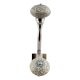 White Embossed Ceramic Crackle Silver Iron Hook