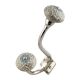 White Embossed Ceramic Crackle Silver Iron Hook