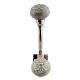 White Flower Crackle Ceramic Silver Iron Hook