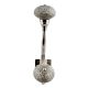 White Round Crackle Cream Silver Iron Hook