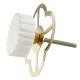 Round White Stone Floral Pattern Cabinet Knobs