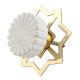 Round White Stone Floral Pattern Cabinet Knobs