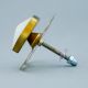 White Hexagon Stone Cabinet Brass Knobs