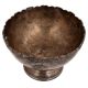 Vintage Embossed Rose  Brass Pedestal Bowl
