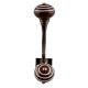 Brown White Striped Ceramic Antique Iron Hook