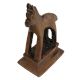 Brass Tribal Horse Figurine Statute On Rectangular Base