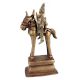 Brass Warrior With Consort Statue On Platform For Decoration