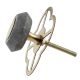 Grey Electrum Plate Round Stone Cabinet Knobs