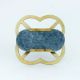 Grey Oval Golden Stone Dresser Knobs