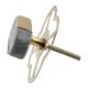 Grey Oval Golden Stone Dresser Knobs