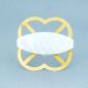 Oval White Stone with Brass Plates Knobs