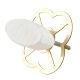 Oval White Stone with Brass Plates Knobs