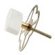 Oval White Stone with Brass Plates Knobs
