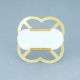 White Oval Golden Stone Dresser Knobs