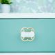 White Oval Golden Stone Dresser Knobs