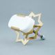 White Oval Golden Stone Dresser Knobs