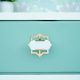 White Oval Golden Stone Dresser Knobs