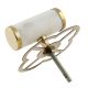 White Round Stone Gold Cabinet Knobs