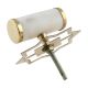 White Round Stone Gold Cabinet Knobs