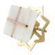 White Square Wooden Cross Stone Dresser Knobs