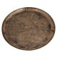 Serving Tray or Plate Engraved with Indian Village Scene In Bell Metal