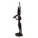 Tribal Brass Statue Playing Flute Musician