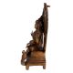 Engraved Brass Sitting Statue Blessing Pose With Owl
