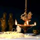 Magnificent Brass peacock With Hanging Lamp Or Diya