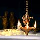 Brass Lord Ganesha With Hanging Lamp Or Diya