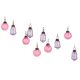 Pink  Slate Blue Combo Glass Tiny Christmas Hanging Set of 25