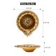 Brass Flower Engraved Diya Oil Lamp