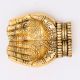 Engraved Design Two Hands Brass Diya Oil Lamp