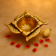 Traditional Brass Diya In Swastika Oil Lamp