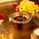 Tribal Design Round Brass Oil Lamp Diya