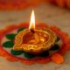 Brass Bud Shaped Decorative Border Oil Lamp Diya