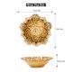 Hindu Brass Oil Lamp Diya Engraved Floral Swastika Diwali Decoration