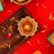 Hindu Brass Oil Lamp Diya Engraved Floral Swastika Diwali Decoration