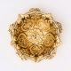 Hindu Brass Oil Lamp Diya Engraved Floral Swastika Diwali Decoration