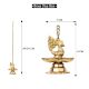 2 Pieces Brass Peacock 7 Wick Hanging Chain Diya